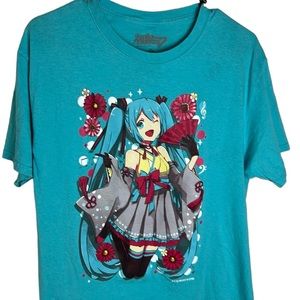 Men's Hatsune Miku Blue Tee T-shirt Size M